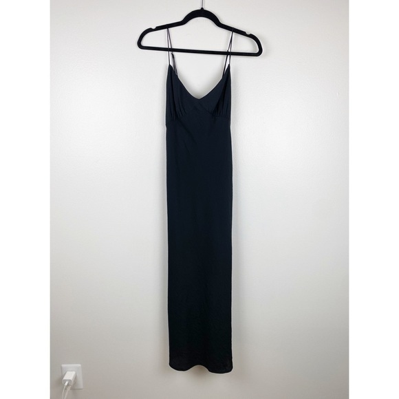 Madewell Layton V-Neck Lightweight Midi Slip Dress Black Size 14/XL NWT - Picture 5 of 12